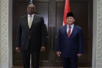 Menteri Pertahanan Prabowo Subianto bersama Menhan AS Llyod J Austin III. (Dok. Tim Media Prabowo Subianto)