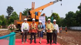 Fakultas Teknik Universitas Indonesia melaksanakan groundbreaking ceremony pembangunan Gedung Interdisciplinary Engineering (IDE). (Dok. FTUI) 
