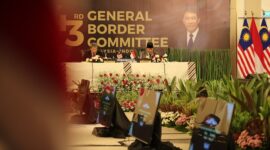 Menteri Pertahanan RI Prabowo Subianto melakukan pertemuan dengan Menteri Pertahanan Malaysia Dato’ Seri Utama Haji Mohamad Bin Haji Hasan. (Dok. Tim Media Prabowo)
