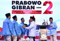 Calon presiden nomor urut dua Prabowo Subianto Menghadiri acara Deklarasi Nasional Gerakan Muslim Persatuan Indonesia Cinta Tanah Air (Gempita) di Grand Sudirman Ballroom. (Dok. Tim Media Prabowo-Gibran)

