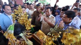 Calon Presiden nomor urut 2, Prabowo Subianto, Menghadiri Deklarasi Pujakesuma Jambi ini digelar di Abadi Convention Center (ACC), Jambi.. (Dok. Tim Media Prabowo-Gibran)
