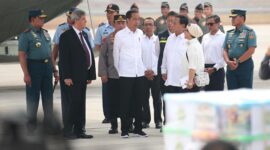 Pesawat TNI AU Super Hercules C-130 (A-1340) berhasil melakukan penyaluran bantuan via udara bantuan dari RI ke Gaza. (Dok. Tim Media Prabowo)